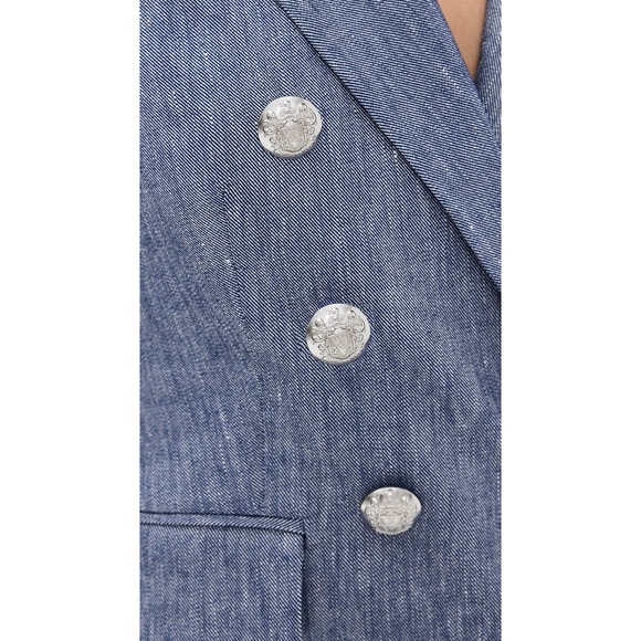 VERONICA BEARD Double Breasted Blue Linen Blend Blazer Size 10 - Picture 2 of 11